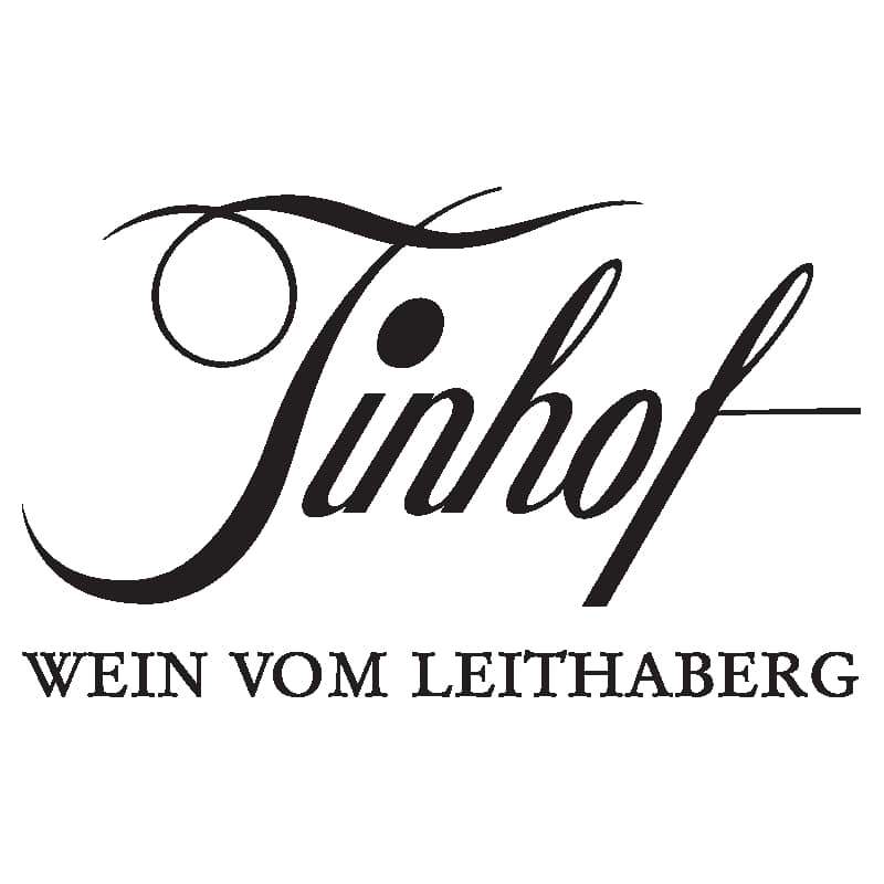 Logo vom Weingut Tinhof – Wein vom Leithaberg, elegante Serifenschrift